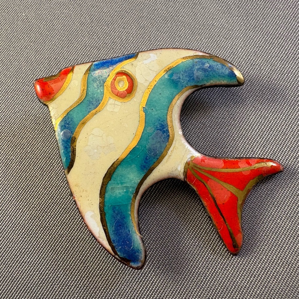 Vintage Enamel Fish Brooch‎